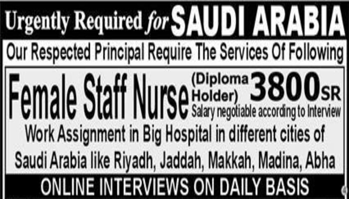 Female Staff Nurse Jobs In Saudi Arabia 2023 1