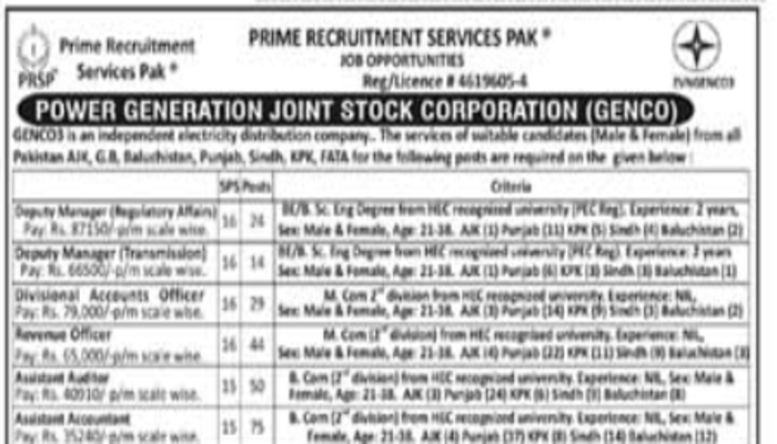 Prime Recruitment Services Pak Jobs 2023 Advertisement 1