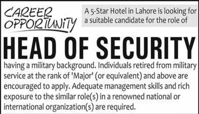 5 Star Hotel Jobs In Lahore 2023
