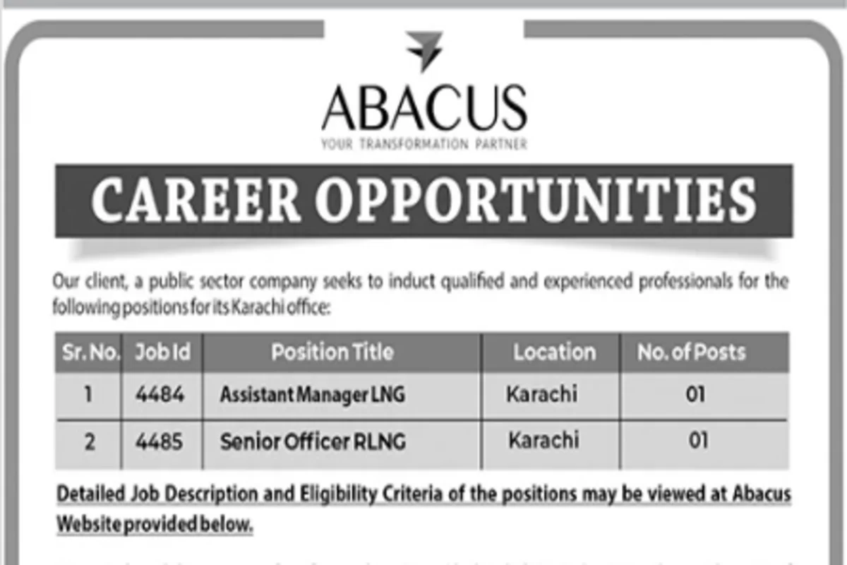 ABACUS Global Jobs In Karachi 2023