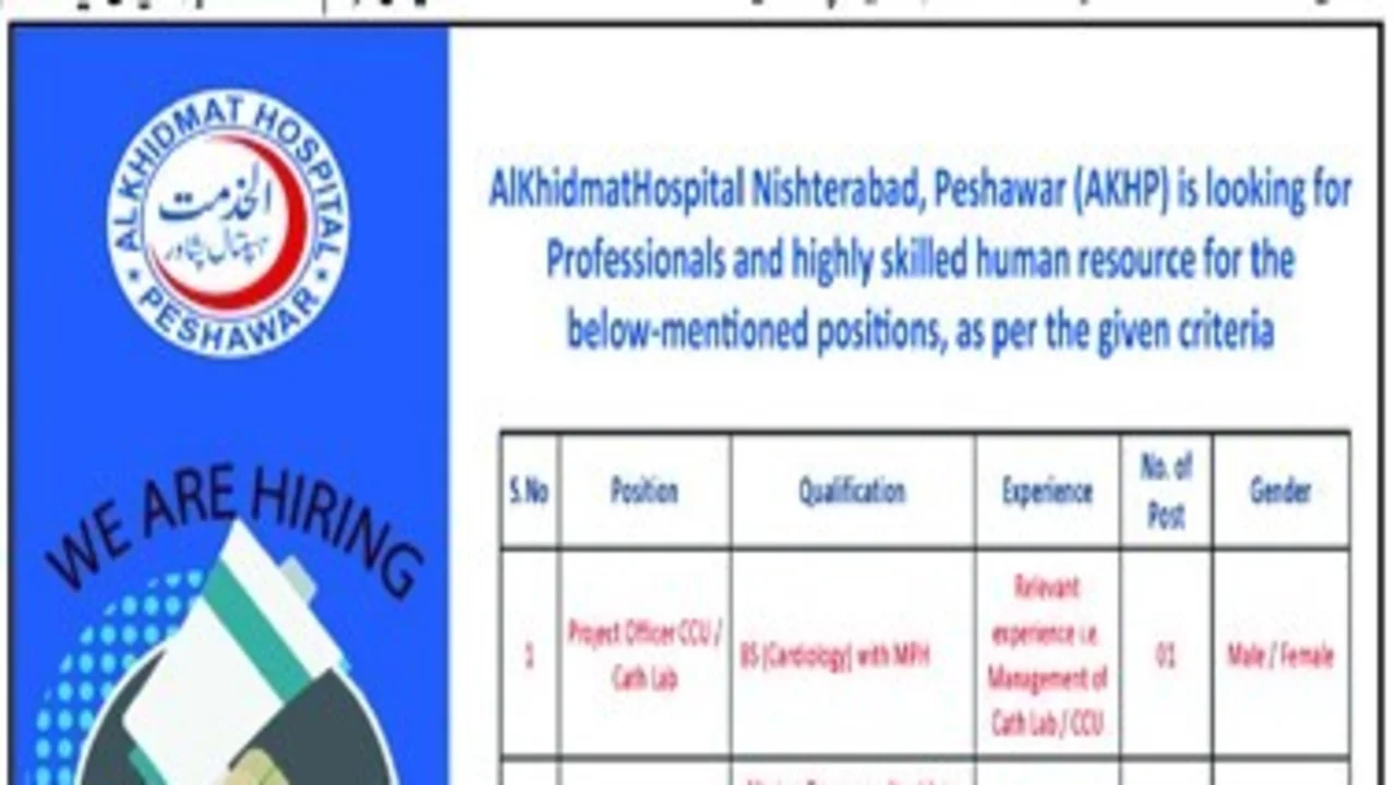 Alkhidmat Hospital Nishteraad Peshawar Jobs 2023 Advertisement