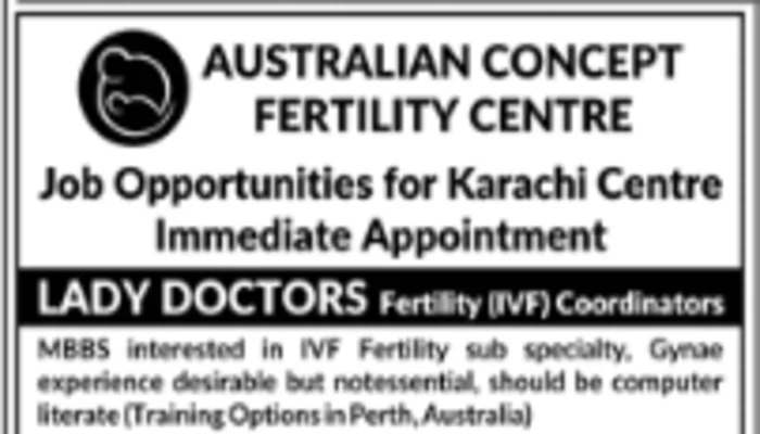 Australian Concept Fertility Center Jobs In Karachi 2023