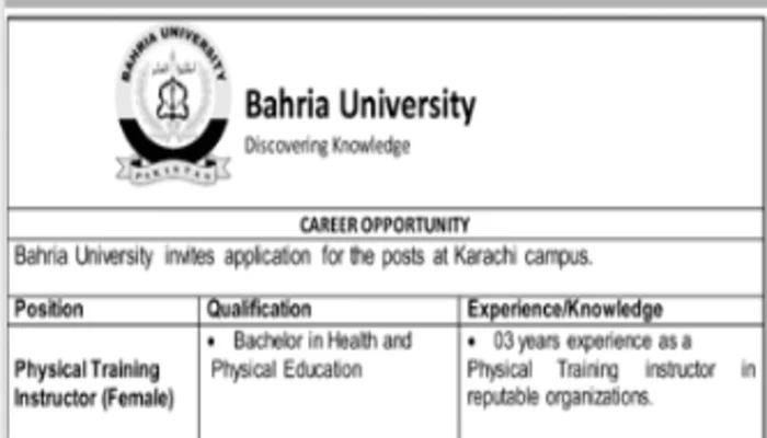 Bahria University Jobs In Karachi 2023
