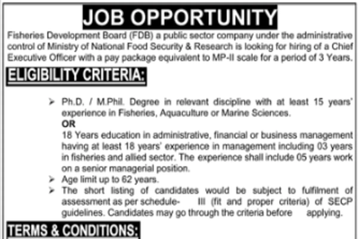 Fisheries Development Board Jobs In Islamabad 2023 1