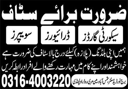 Latest Private Staff Jobs In Rawalpindi 2023