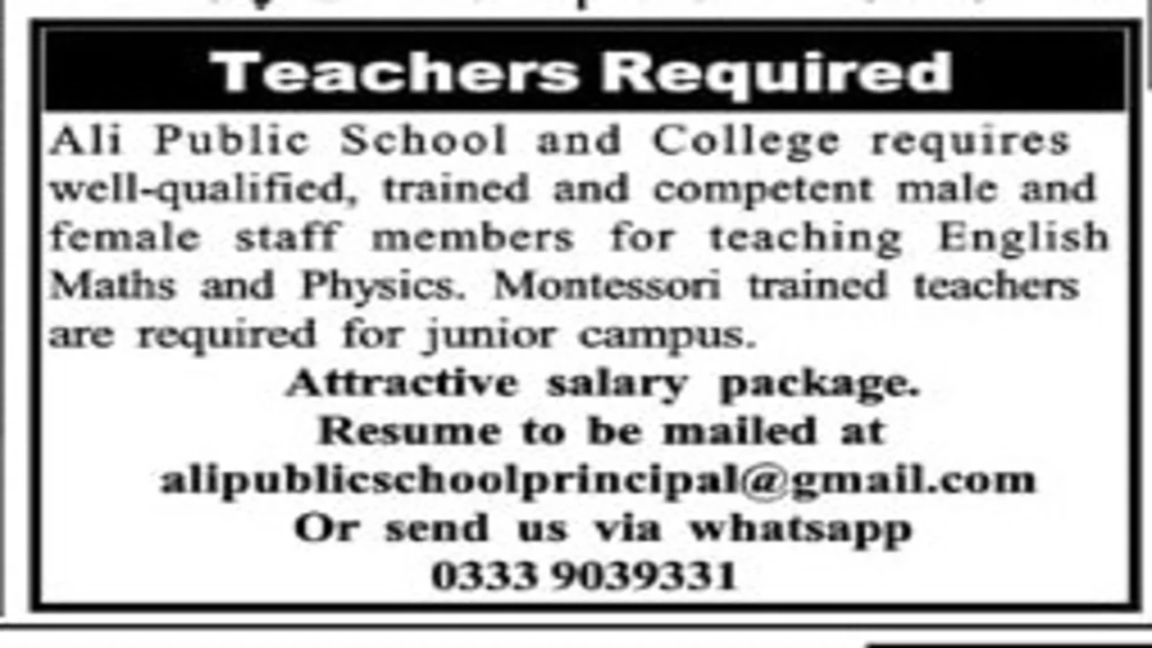 Latest Private Teaching Jobs 2023 Apply Now Advertisement