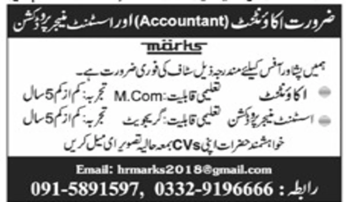 Peshawar Office Staff Required 2023 Advertisement
