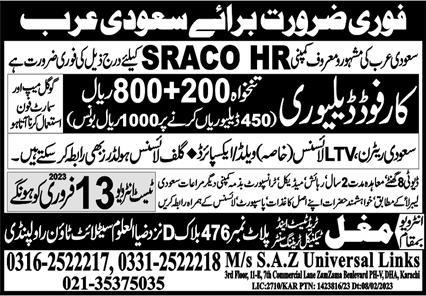 SRACO HR Company Jobs In Saudi Arabia 2023