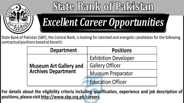 State Bank Of Pakistan Jobs 2023 Advertisement