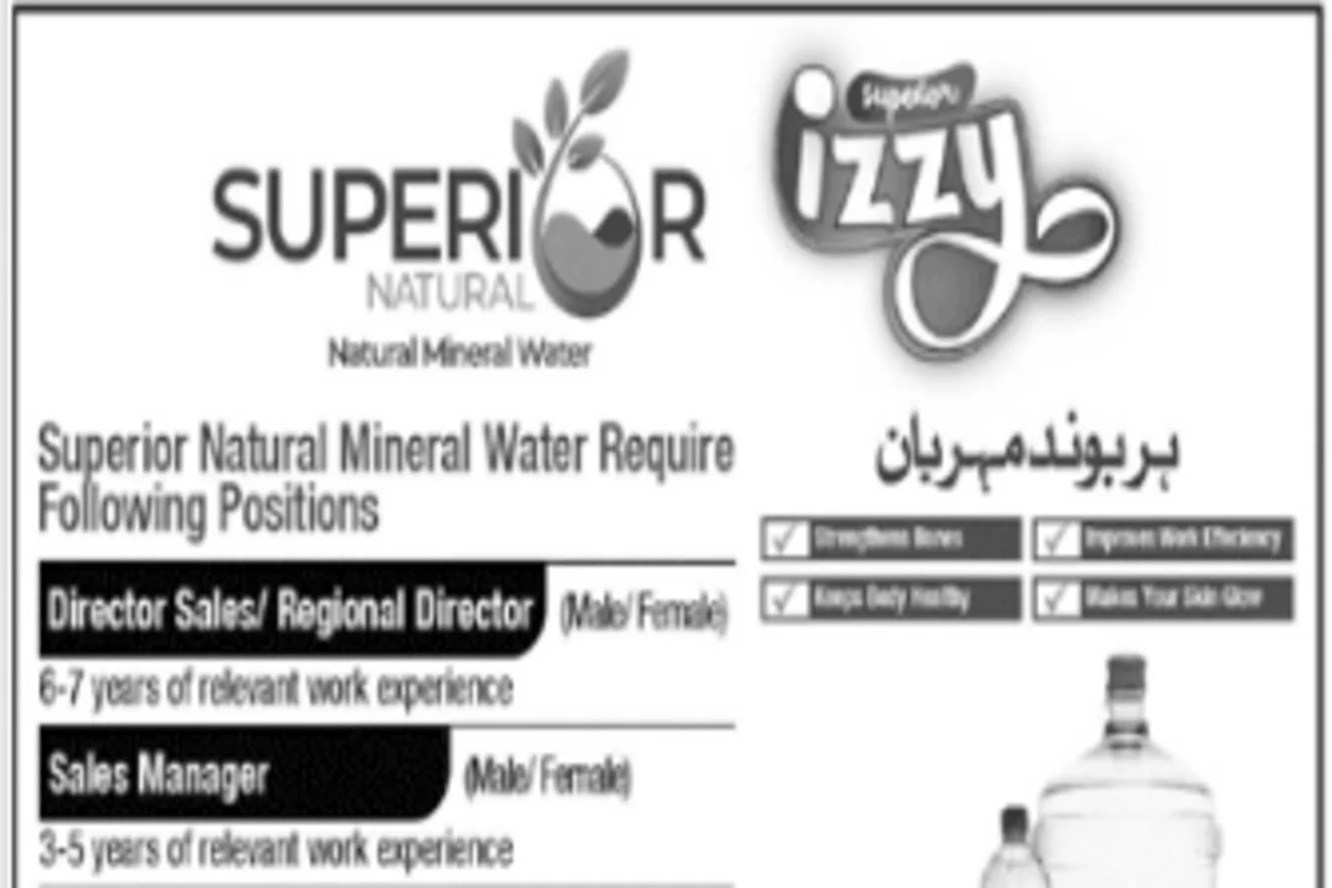Superior Natural Mineral Water Jobs In Pakistan 2023 1